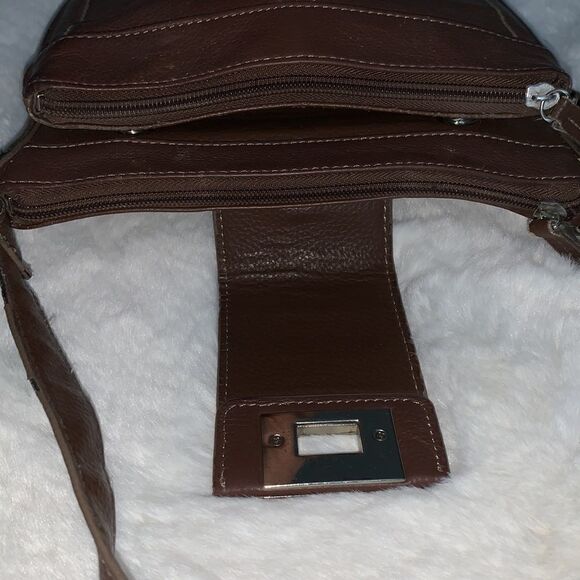Tignanello Fine Leather Crossbody Brown Medium - Picture 6 of 10